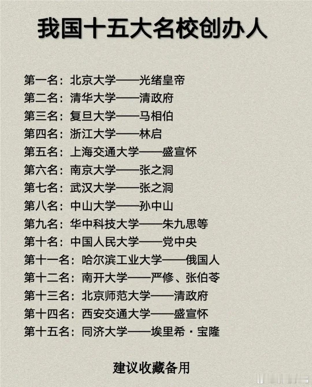 张之洞绝对算得上眼光超前，算得上高人，竟然创建了两所知名高校。另外还有汉阳铁厂，
