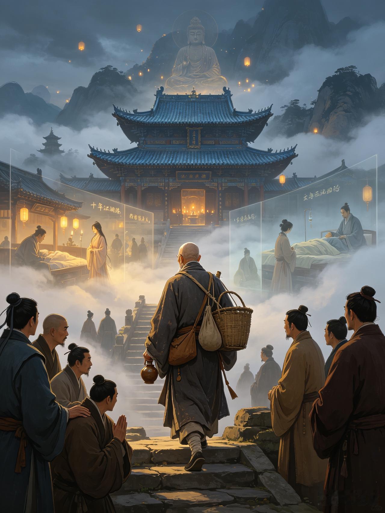 南宋时，昆仑山中多灵草。山中有一座蓝瓦寺，寺中云海和尚常采灵草炼制成丸药，为人治