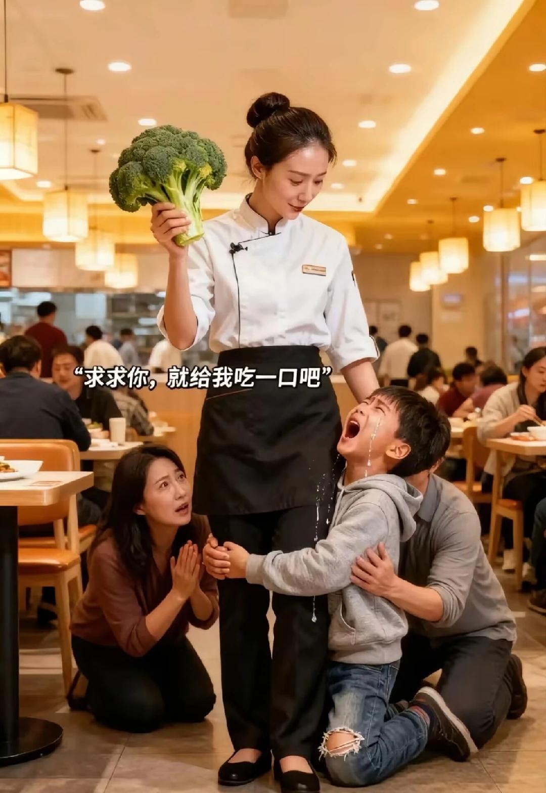 7岁毛毛进店哭，误以西贝一夜无，店长温情似妈妈，急忙解冻西兰花。
