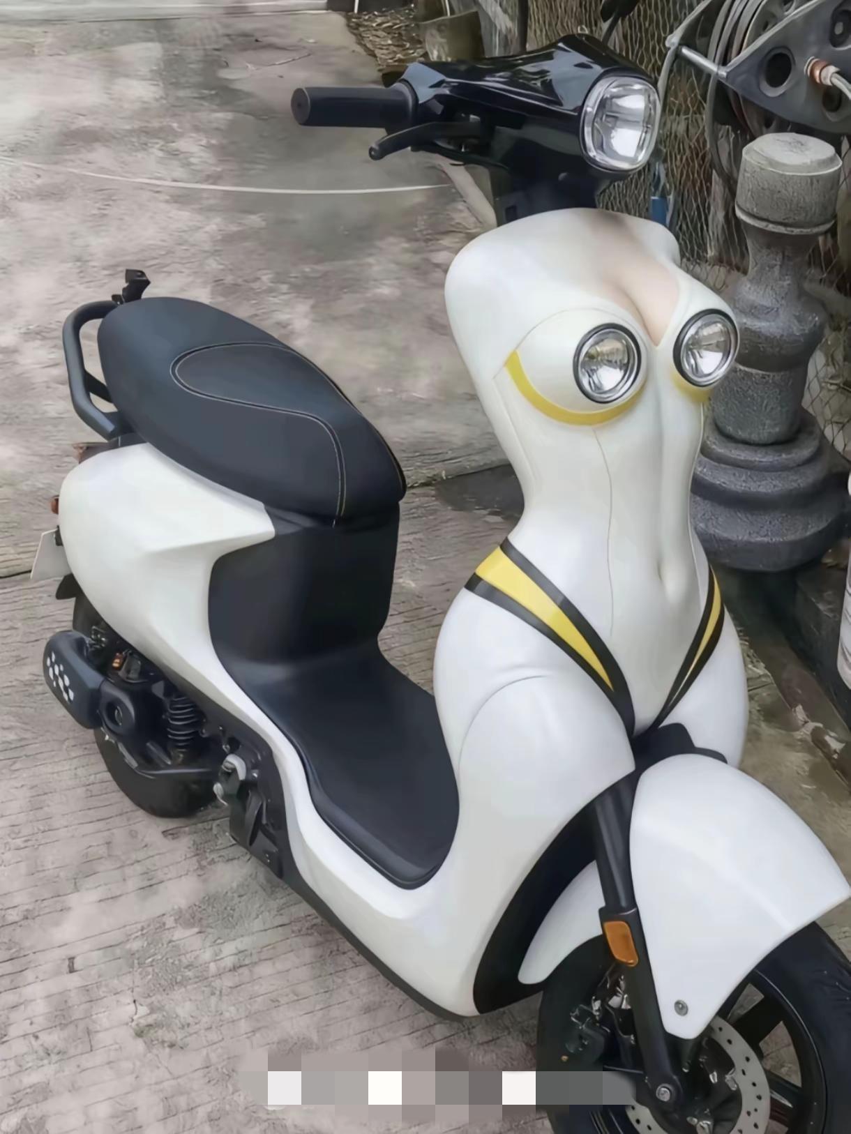 这电瓶车是成精了吧？这造型设计得也太放飞自我了，骑它出门感觉不是代步，是移动的显