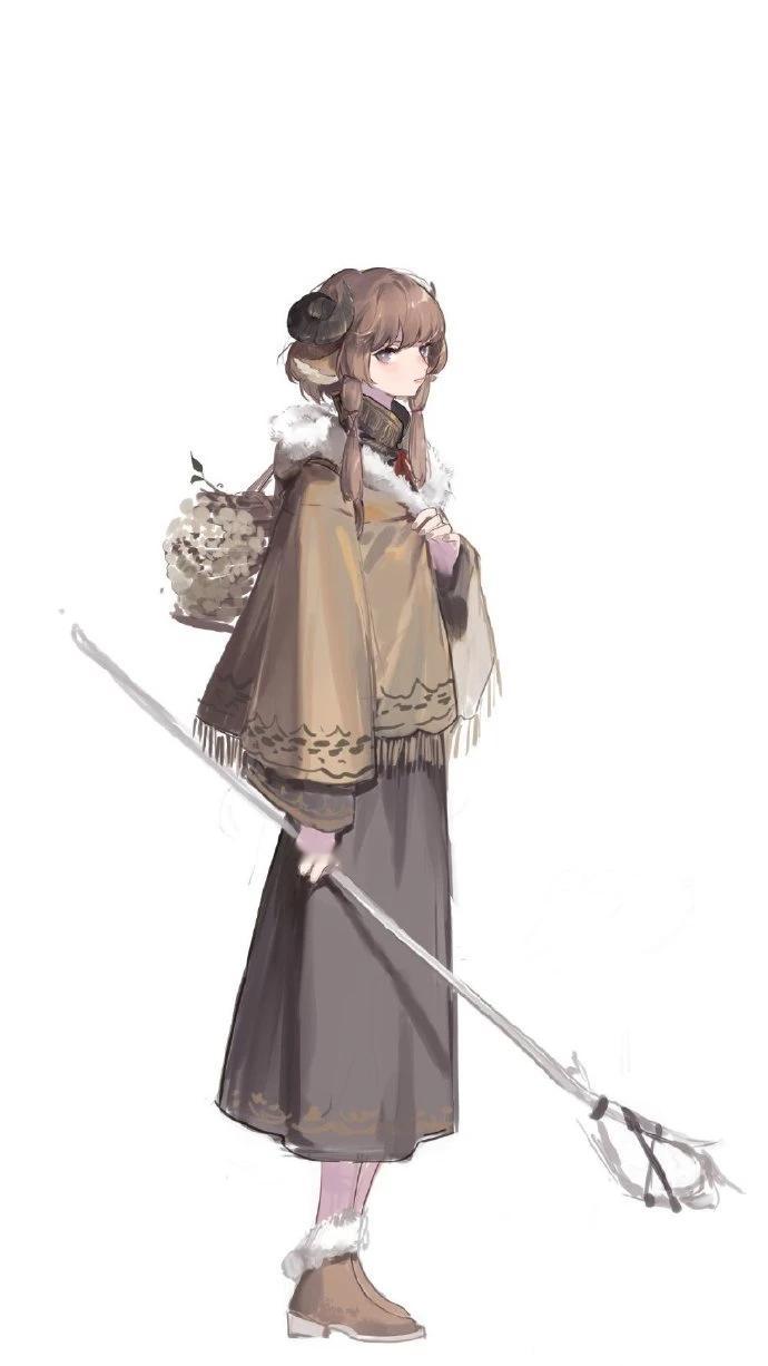 动漫‎动漫壁纸一组服饰好看，身体纤细的少女插画三只松鼠在漫展请吃零食