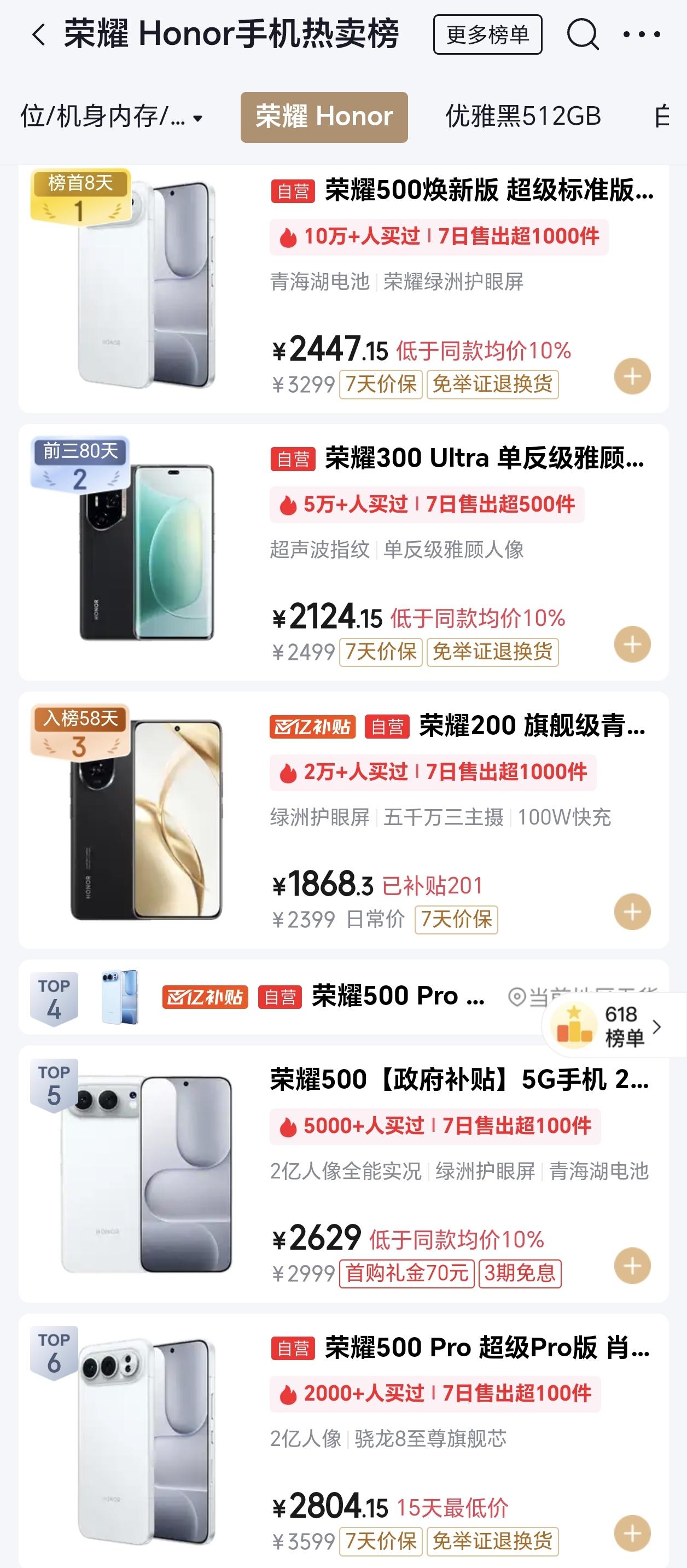 果不其然！荣耀500系列成了“香饽饽”，这下荣耀600系列怕是都要羡慕自家兄弟了