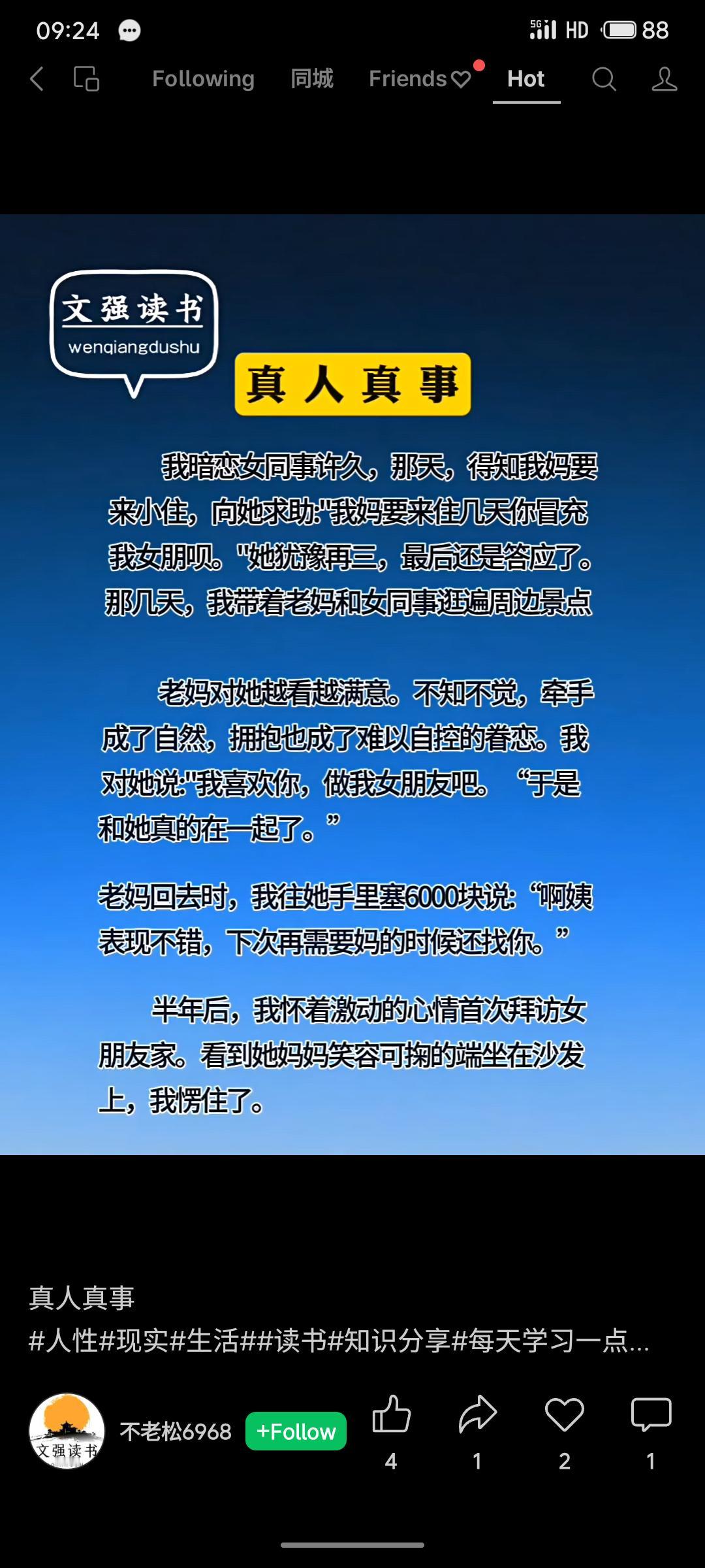 男子请女同事假扮女友应付母亲来访，相处中假戏真做成为真情侣。母亲离开时付费答谢，