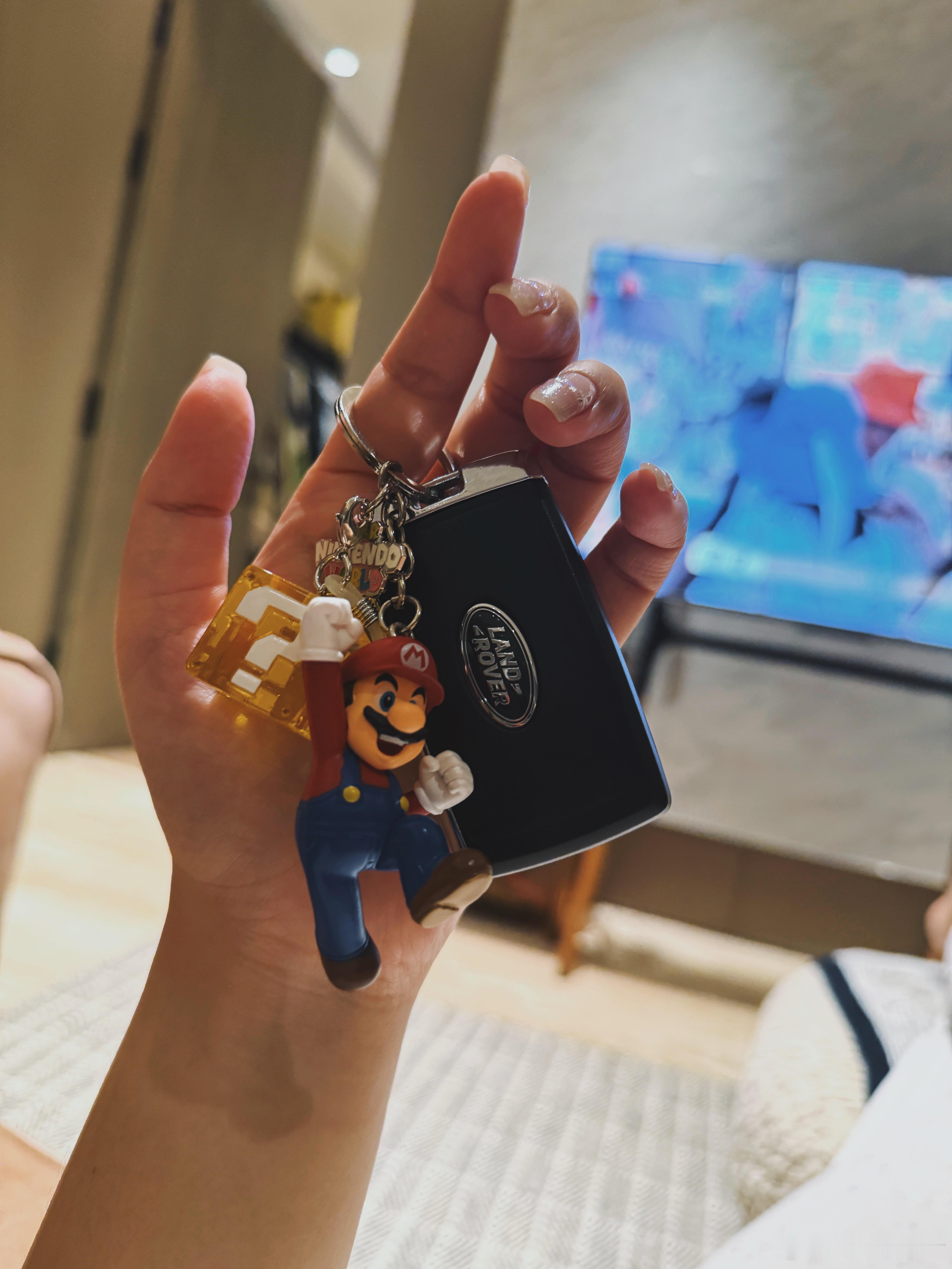 回家给卫士钥匙装上了马里奥的钥匙扣！今年在大阪买的，正好合适​​​