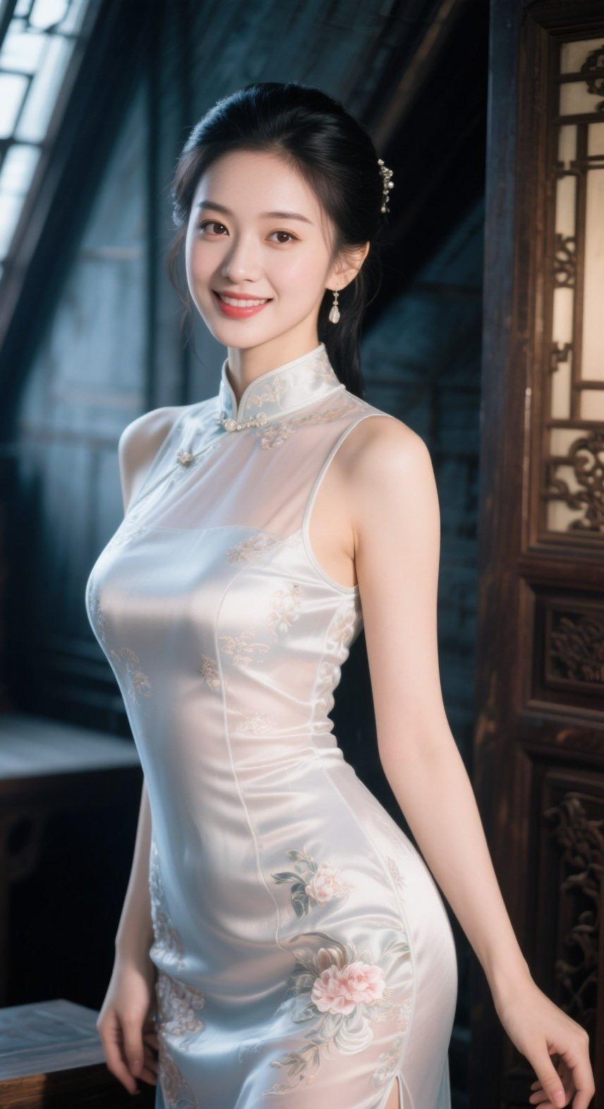 清丽少妇旗袍入镜，东方韵味动人心弦