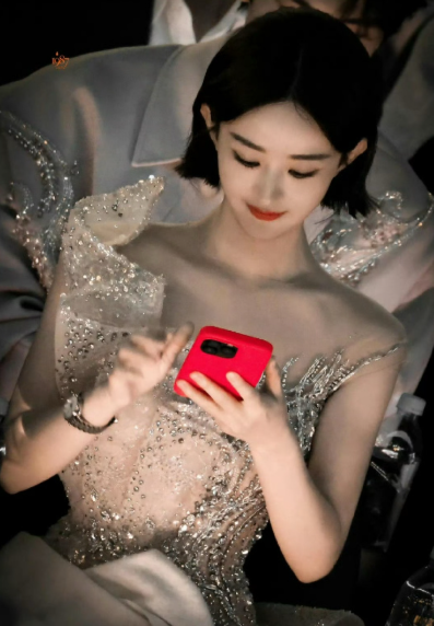 第一眼以为赵丽颖后面是沙发背，仔细看原来是张凌赫