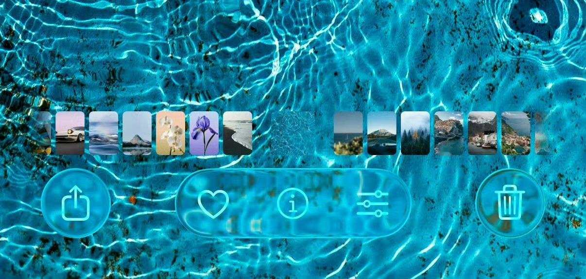 iOS26.1Beta照片应用查看图片时的按钮液态玻璃效果减弱了，但可读性提
