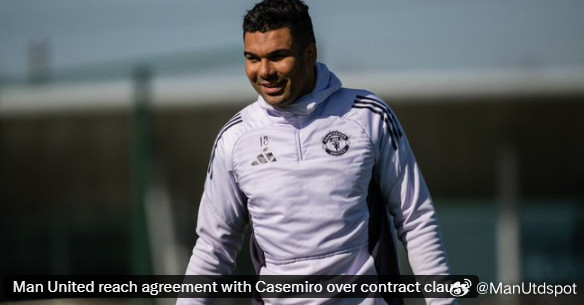 曼晚：卡塞米罗将可以在本赛季剩余英超比赛中为曼联首发。在卡塞米罗合约中有这样一项