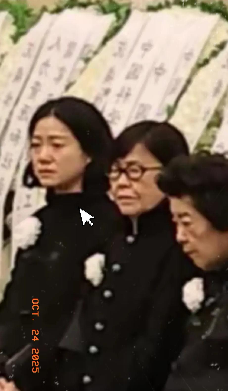 在八宝山长长的送别队伍里,翁帆的身影太好认!最年轻,也最痛!那种藏不住的憔悴