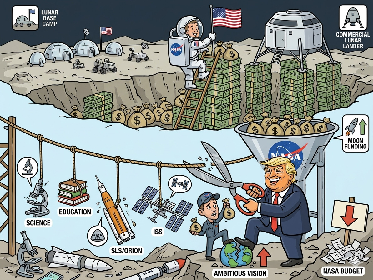 4名宇航员刚刚踏上50多年来首次载人绕月任务，白宫转头就给NASA递来了一把大刀