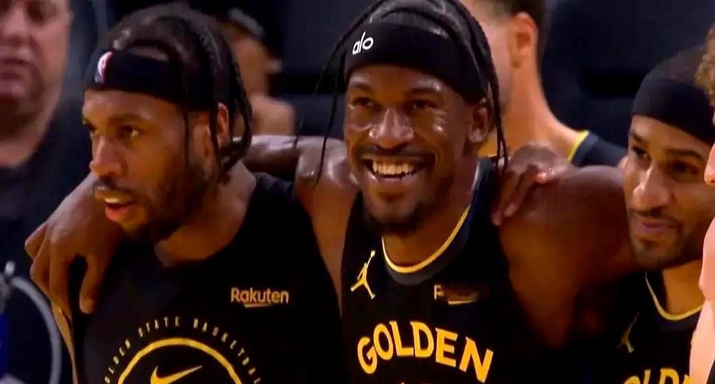 36岁的吉米·巴特勒，赛季报销了。就因为一个玩命去够的空中接力……对阵老