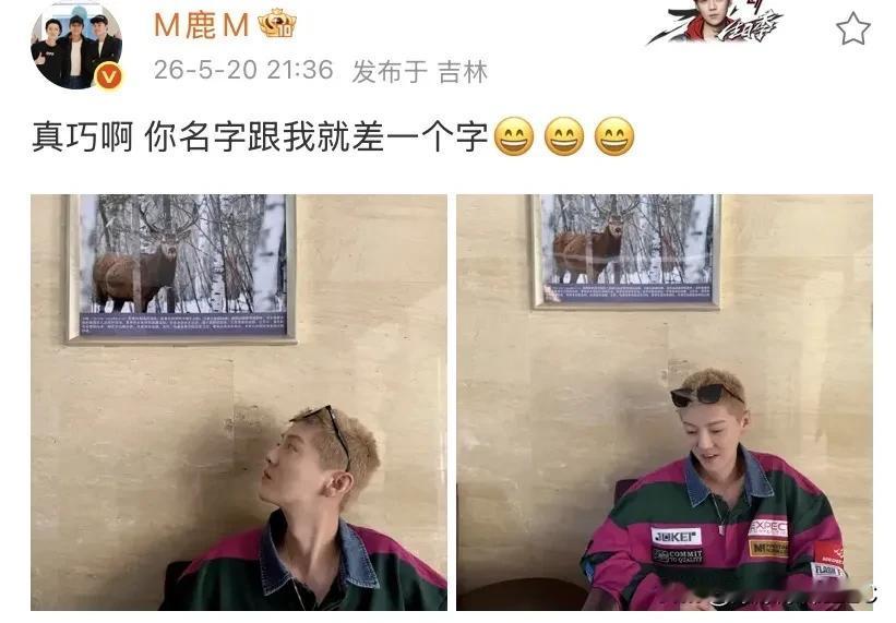 520当晚，大家都准备洗洗睡了，鹿晗却冷不丁发了条动态，直接把网友整乐了。他
