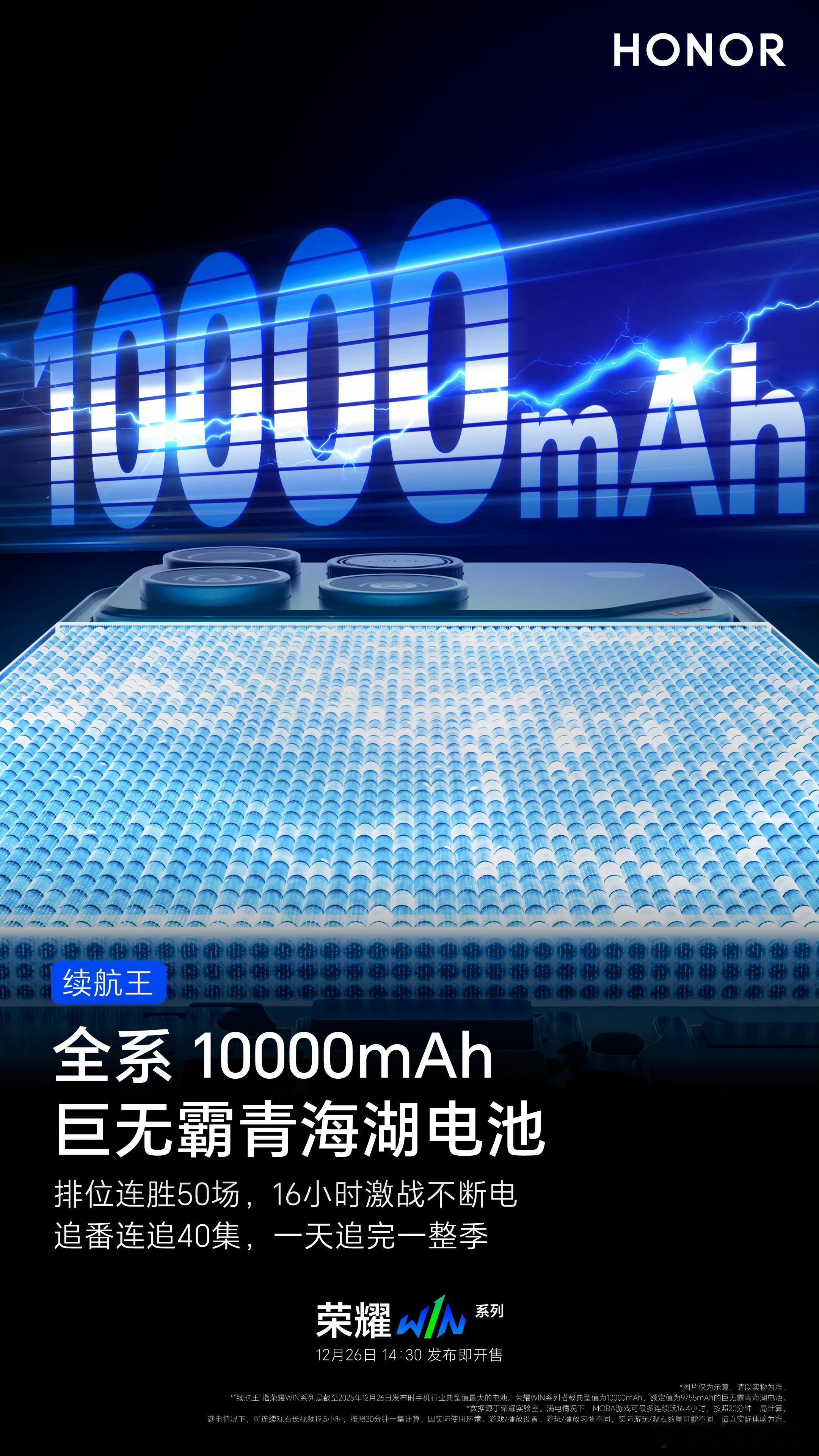 夯爆了！荣耀WIN系列10000毫安时大电池，游戏党的“物理外挂”！这个电池容量