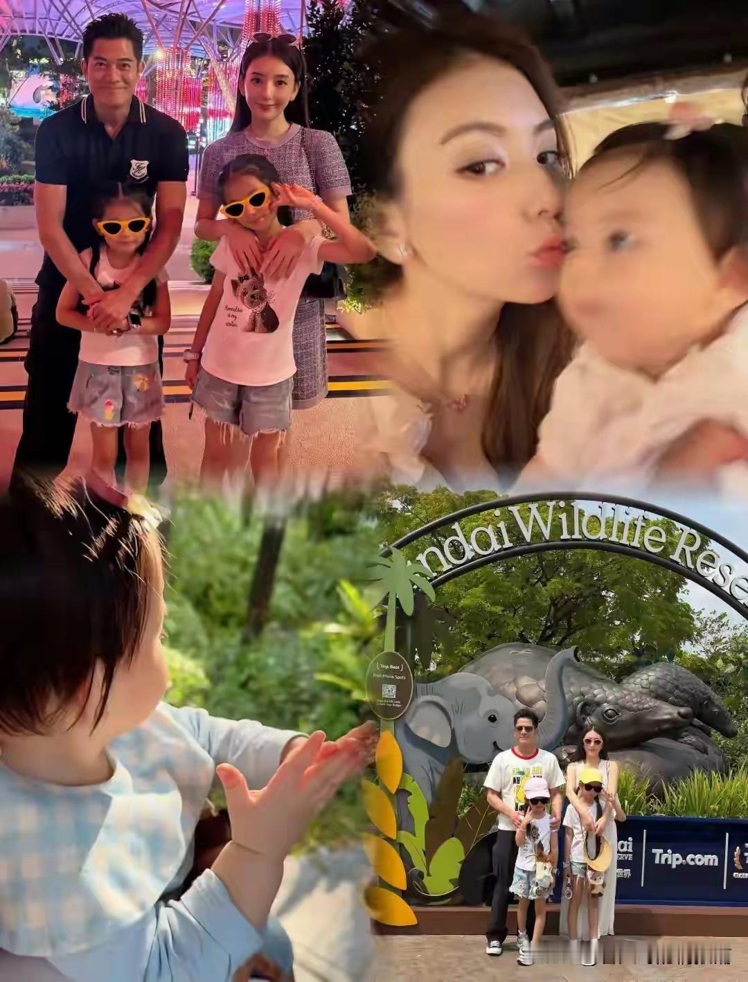 天王嫂方媛晒新加坡旅游照！郭富城抱幼女笑开花，一张合照暴露真实家境 ​