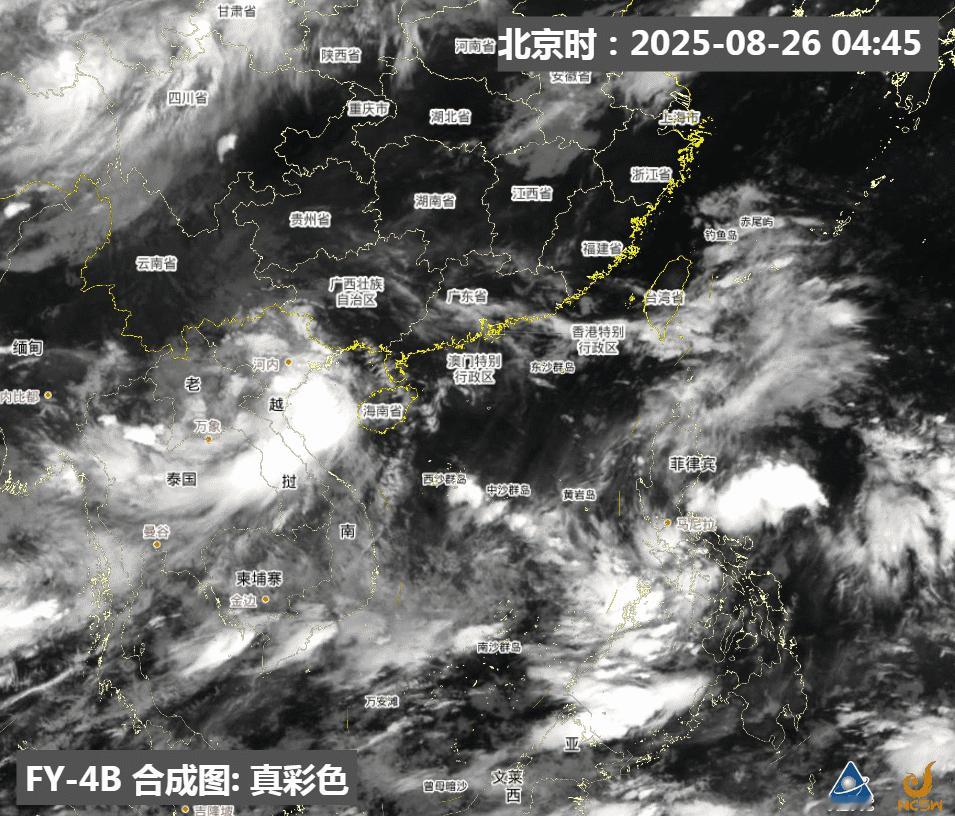 【台风】昨天傍晚台风剑鱼登陆越南后，继续西行，今晨已经进入老挝，强度降至热带风暴