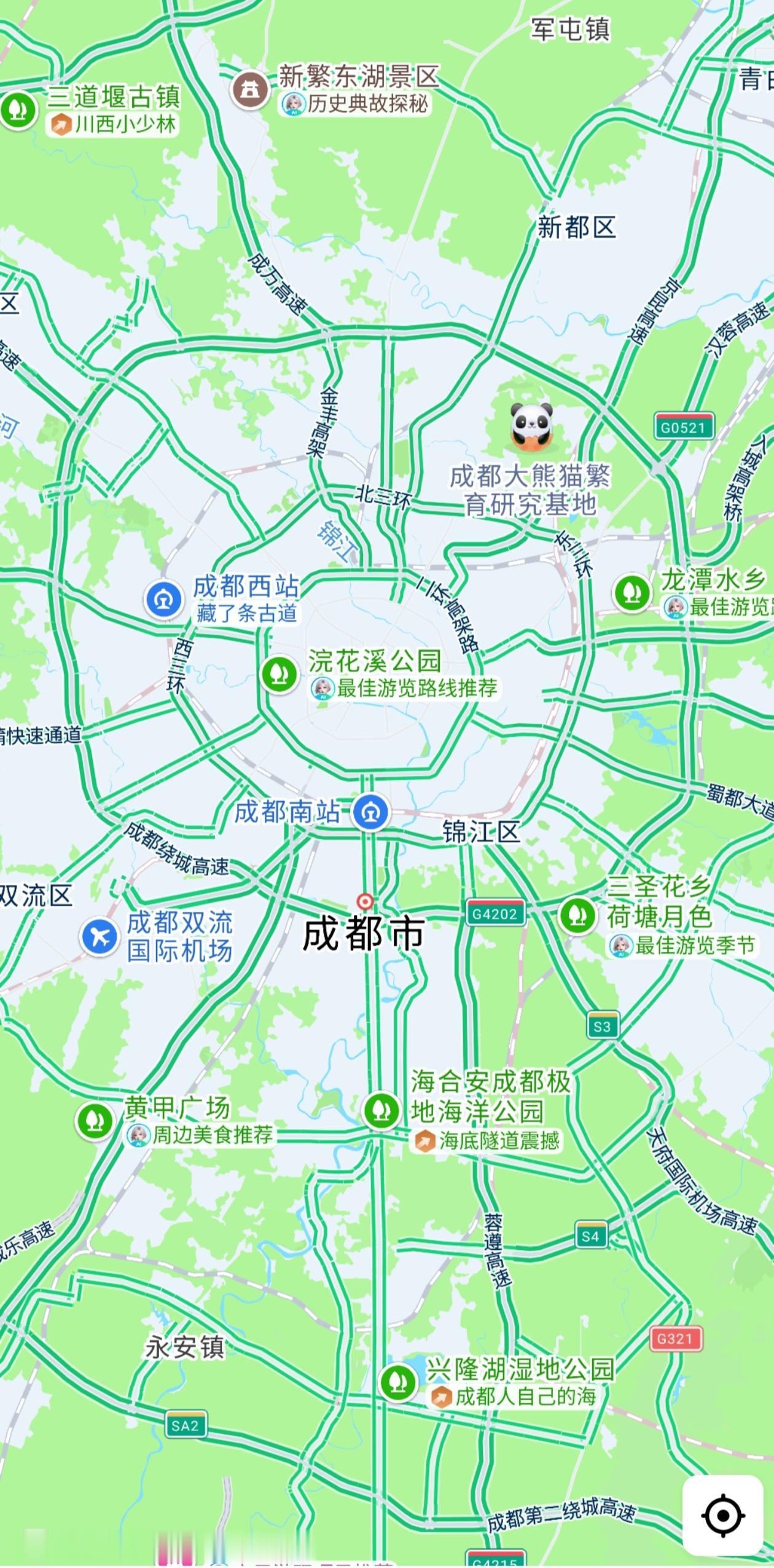 不得不承认，成都的“环”又多又大又圆。不知从何时起，成都都有“六环”了，超过了北