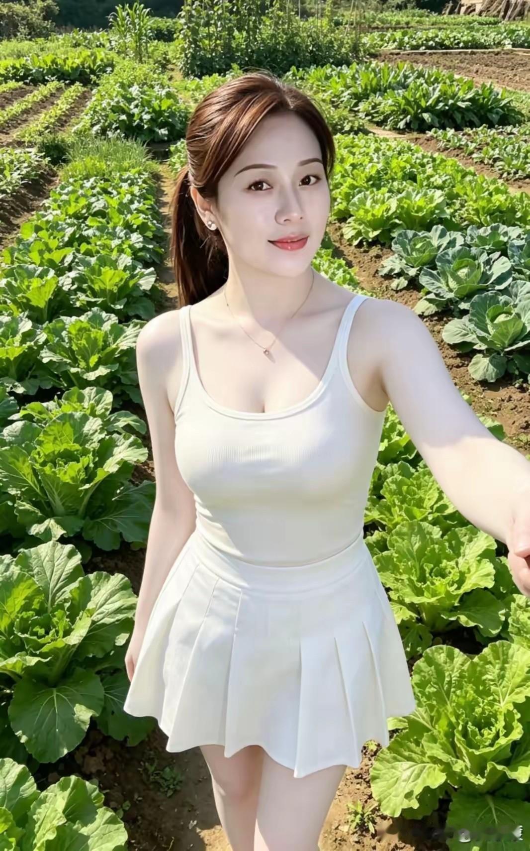 图片疑似AI，别对号入座哈这是我的老婆，肤白貌美大长腿，在城里面做生意能独挡一