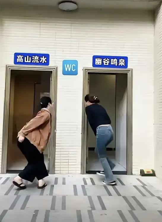 现在没点文化连厕所都不敢进了！你能分清哪个是男厕所，哪个是女厕所吗？