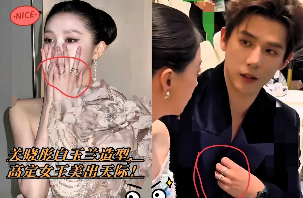 现在终于明白了蒋欣会那么紧张的把关晓彤的戒指遮住了，因为你仔细看白玉兰现场，你