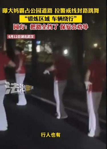 “必须讨个说法！”6月12日晚，武汉一市民途径某公园时发现，前方的道路被人用共享