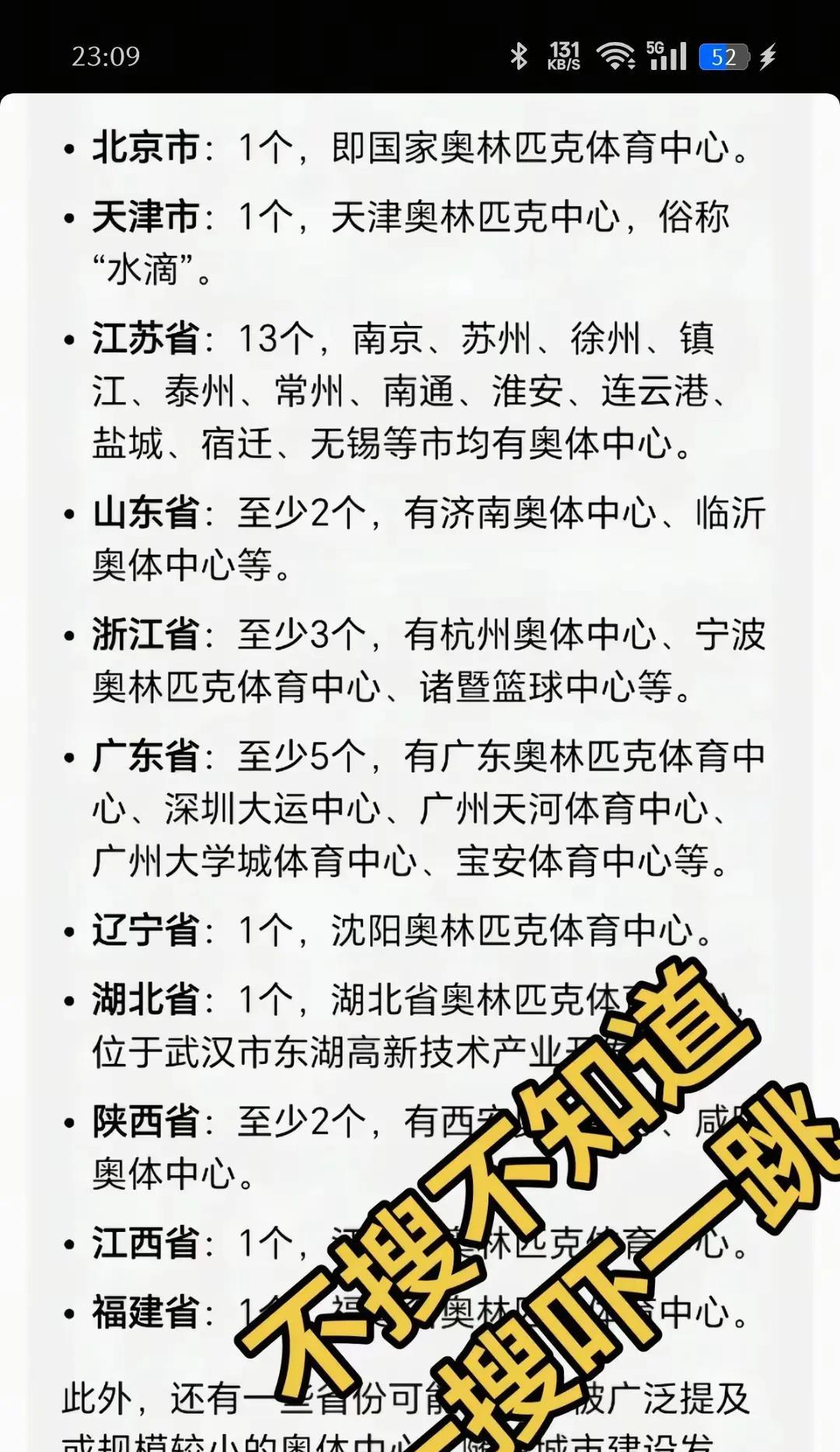 全国拥有奥体中心的省份，人家一个省大约1座奥体中心体育场，江苏有13个！所以江