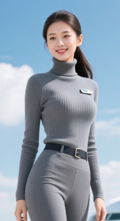 制服少妇气质非凡，长腿空姐步步生莲