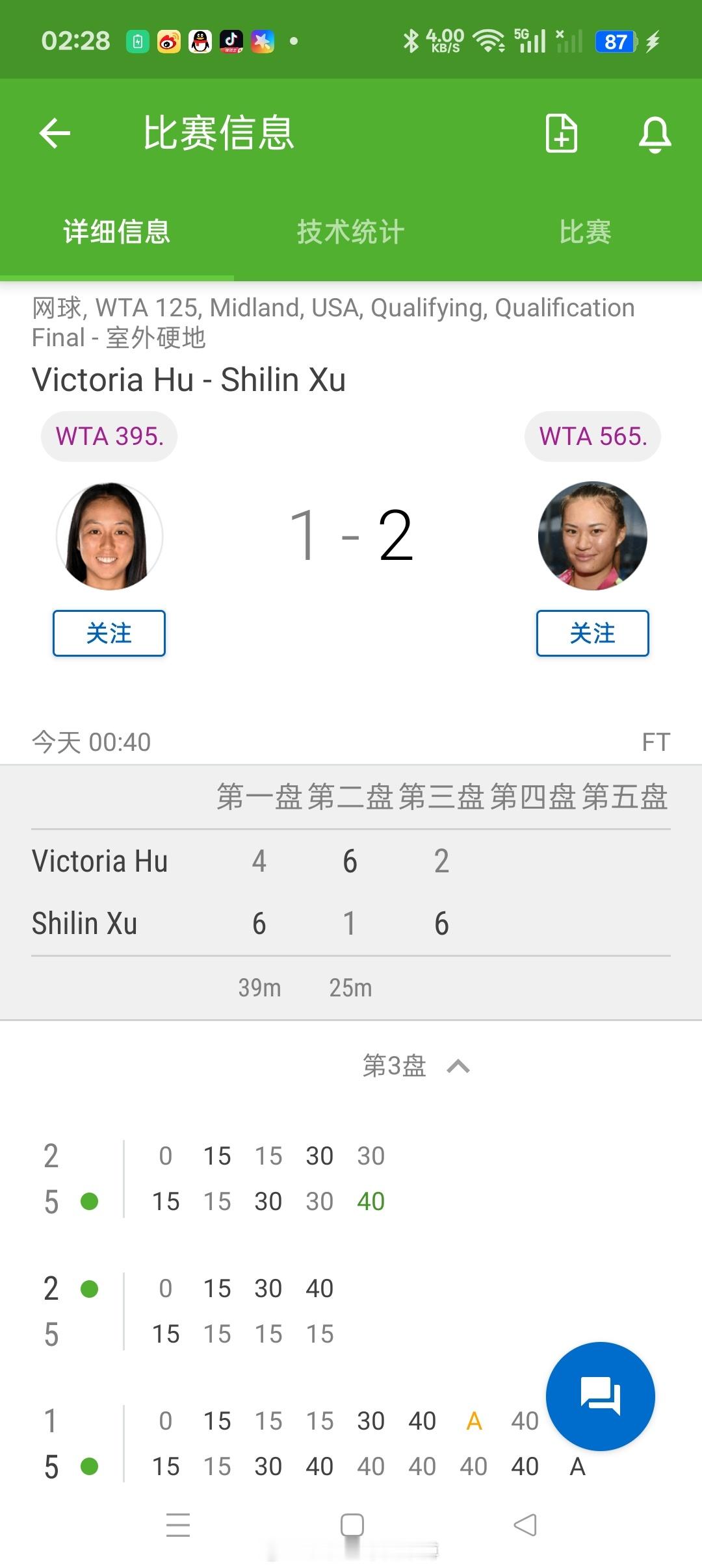 小花小草资讯小花小草资讯【🇺🇸米德兰WTA125】女单资格赛决胜轮🇨🇳徐