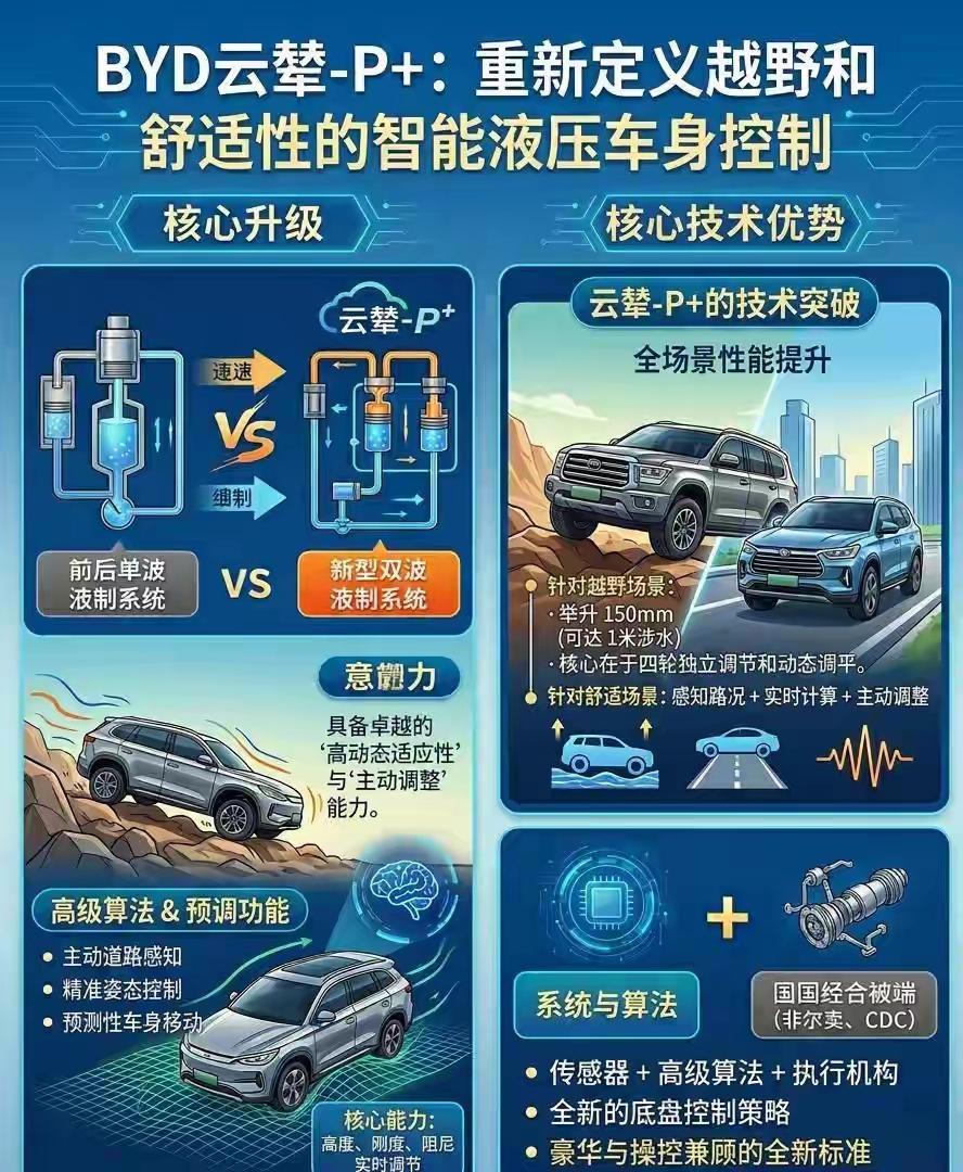 传统硬派越野，过炮弹坑的时候，后排乘客脑袋能撞到车顶。比亚迪把这事给破了。不