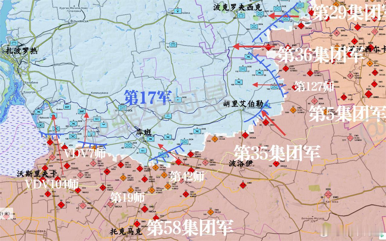 乌克兰扎波罗热方向的战场也开始热闹了，扎南、扎东包括库班的扎东南都在动，俄占73