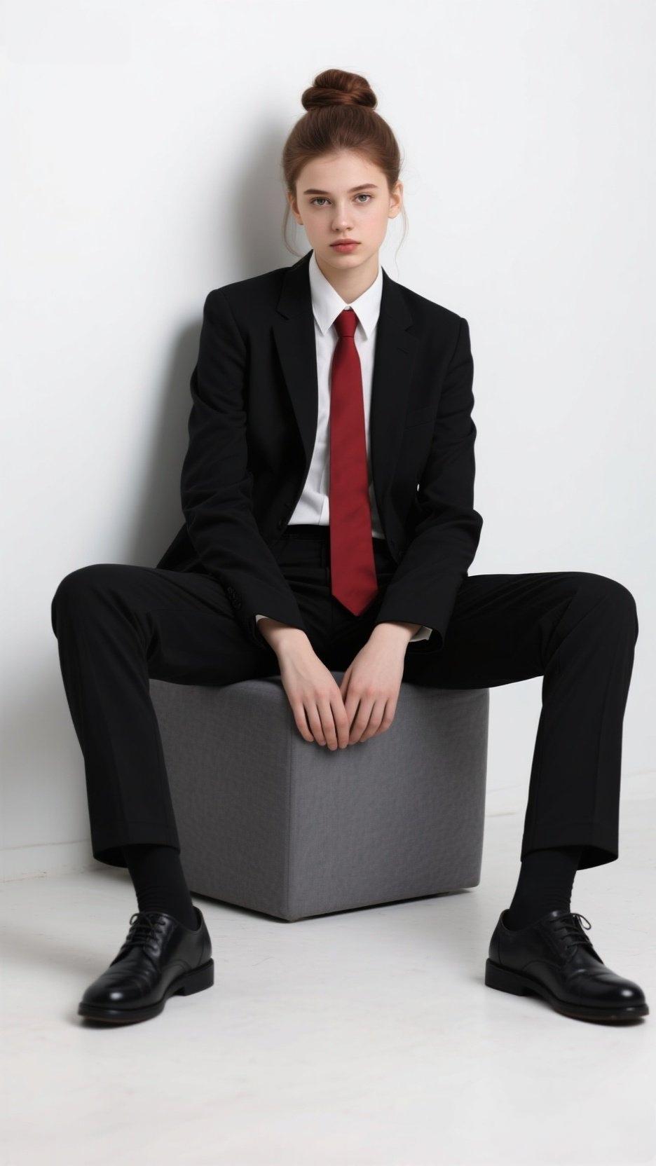 职场新人的优雅姿态，红领带搭配黑色西装，尽显干练风范！服装怎么搭配最帅气?