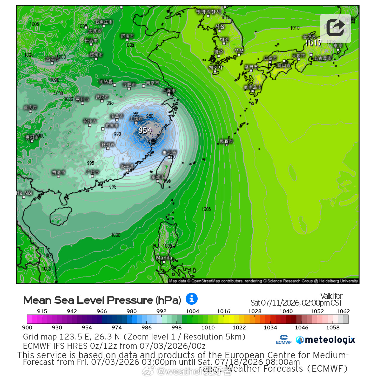 台风巴威不出意外，传统数值继续坚持报出——台风巴威将在11日左右先登陆我国台湾
