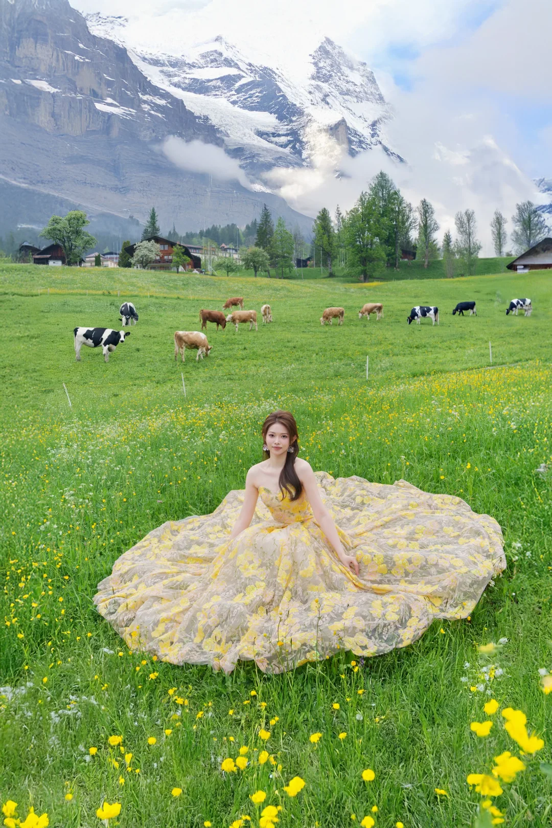 瑞士的春天送了我一条花裙子