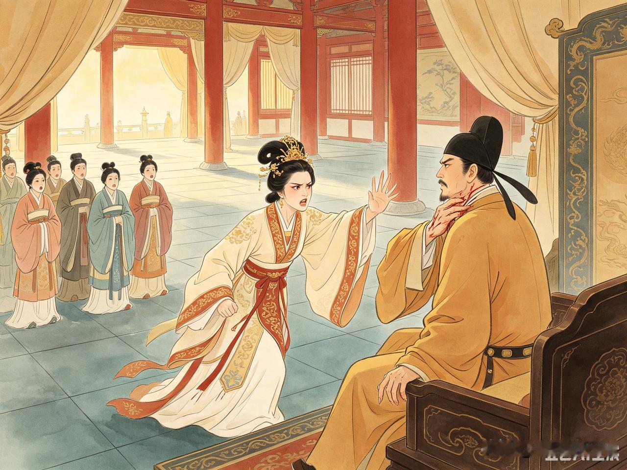 明道二年（1033年）的冬天，宋仁宗赵祯的脖子被皇后抓了一道血痕，一向被人嘲笑怕