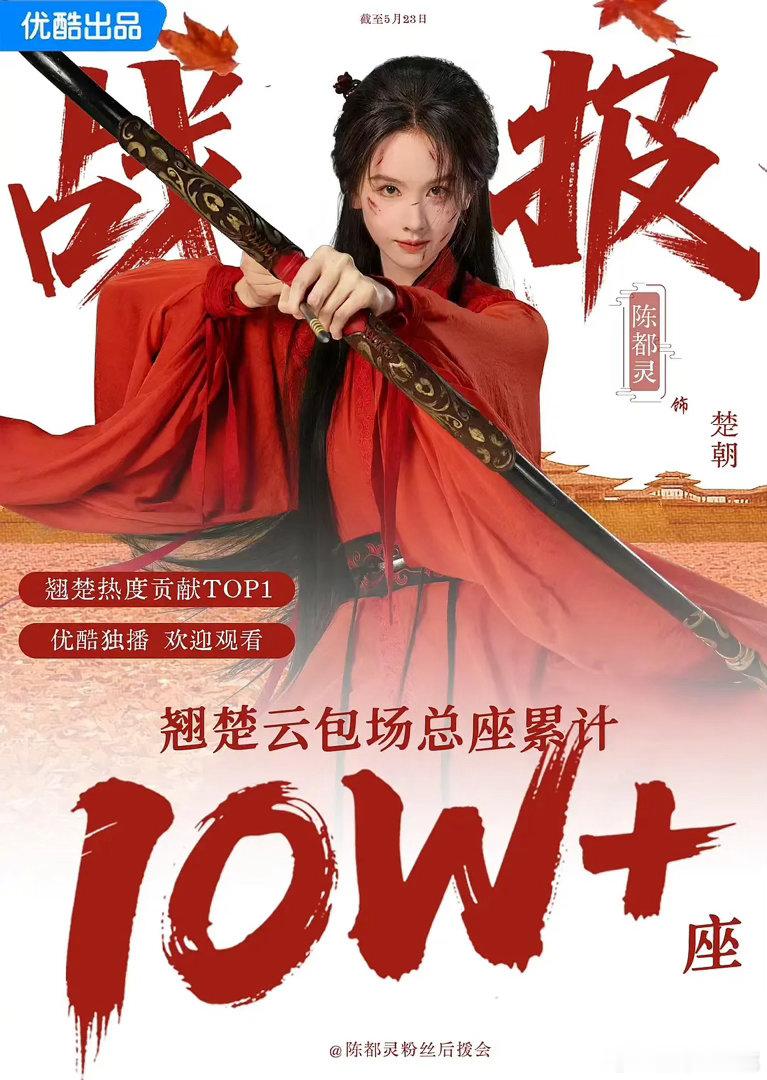 这个翘楚大事很妙啊，陈都灵算不算单抗起来了？女主楚朝包场10w+，目前还在持续走