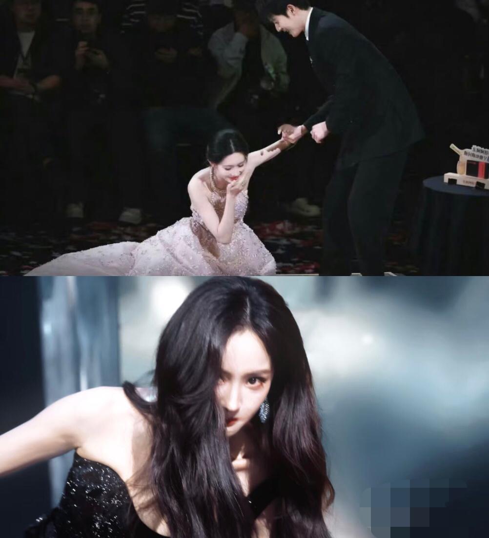 前两天孟子义一摔，想起来杨幂了，有人戏称这是这是摔出来女王和公主。杨幂这眼