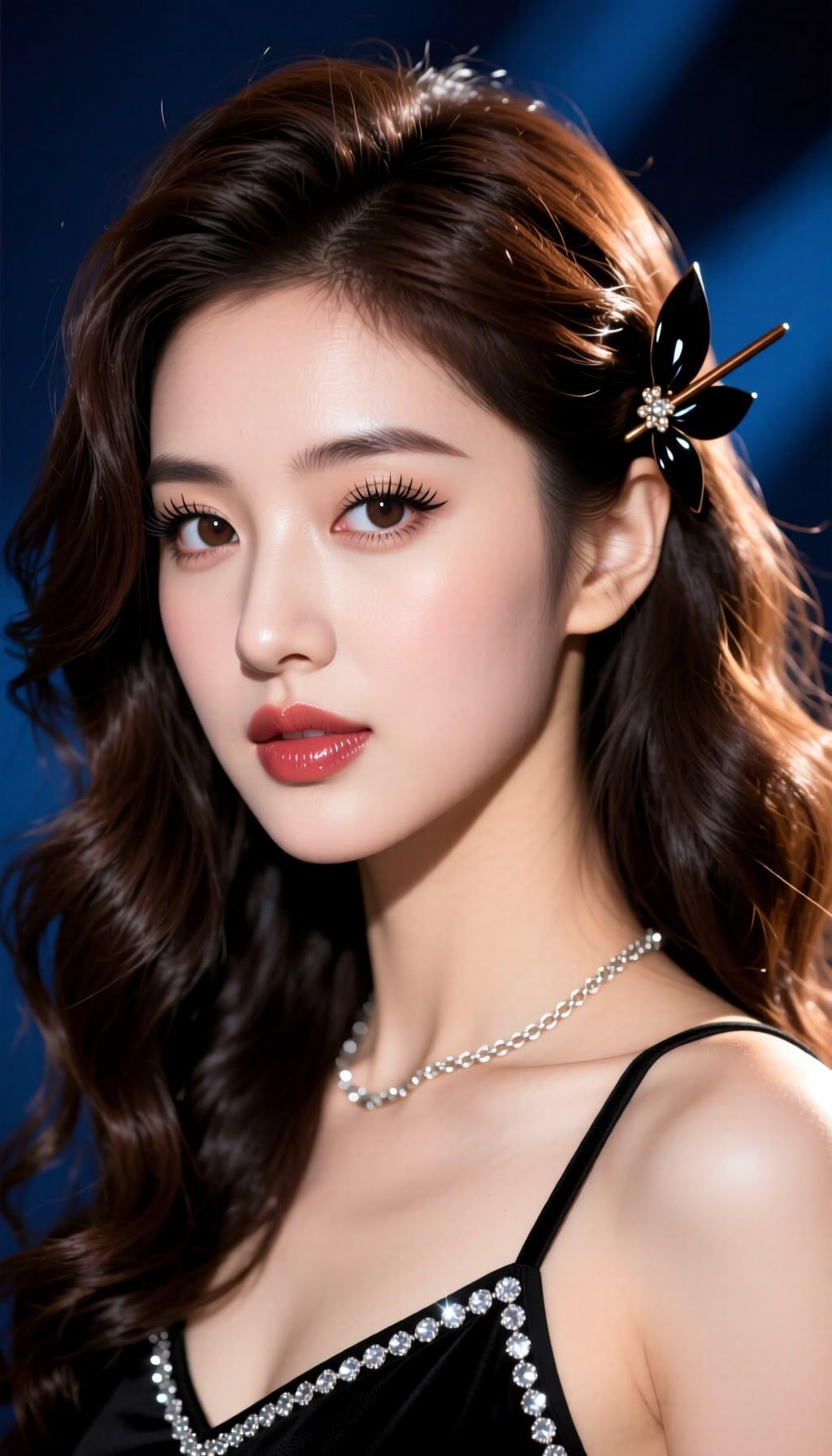 这位美女好惊艳，发型和妆容都太美了！