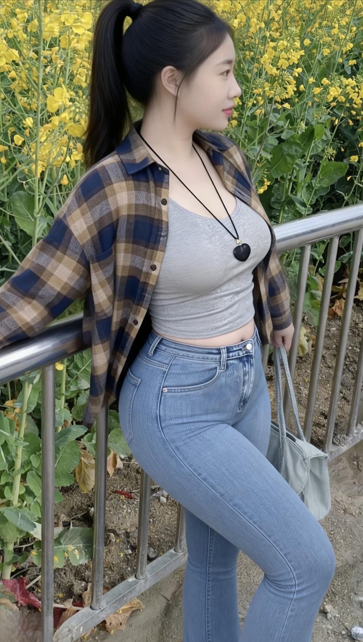 阳光灿烂的午后，身处花海的少女，正是青春最动人的模样。少女尽情沉醉于阳光与花香之