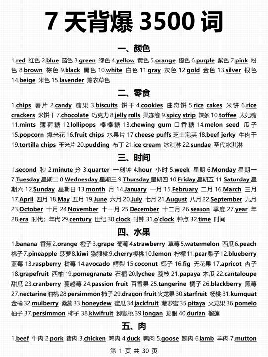 7天背爆英语3500词！分类记忆，高效实用！