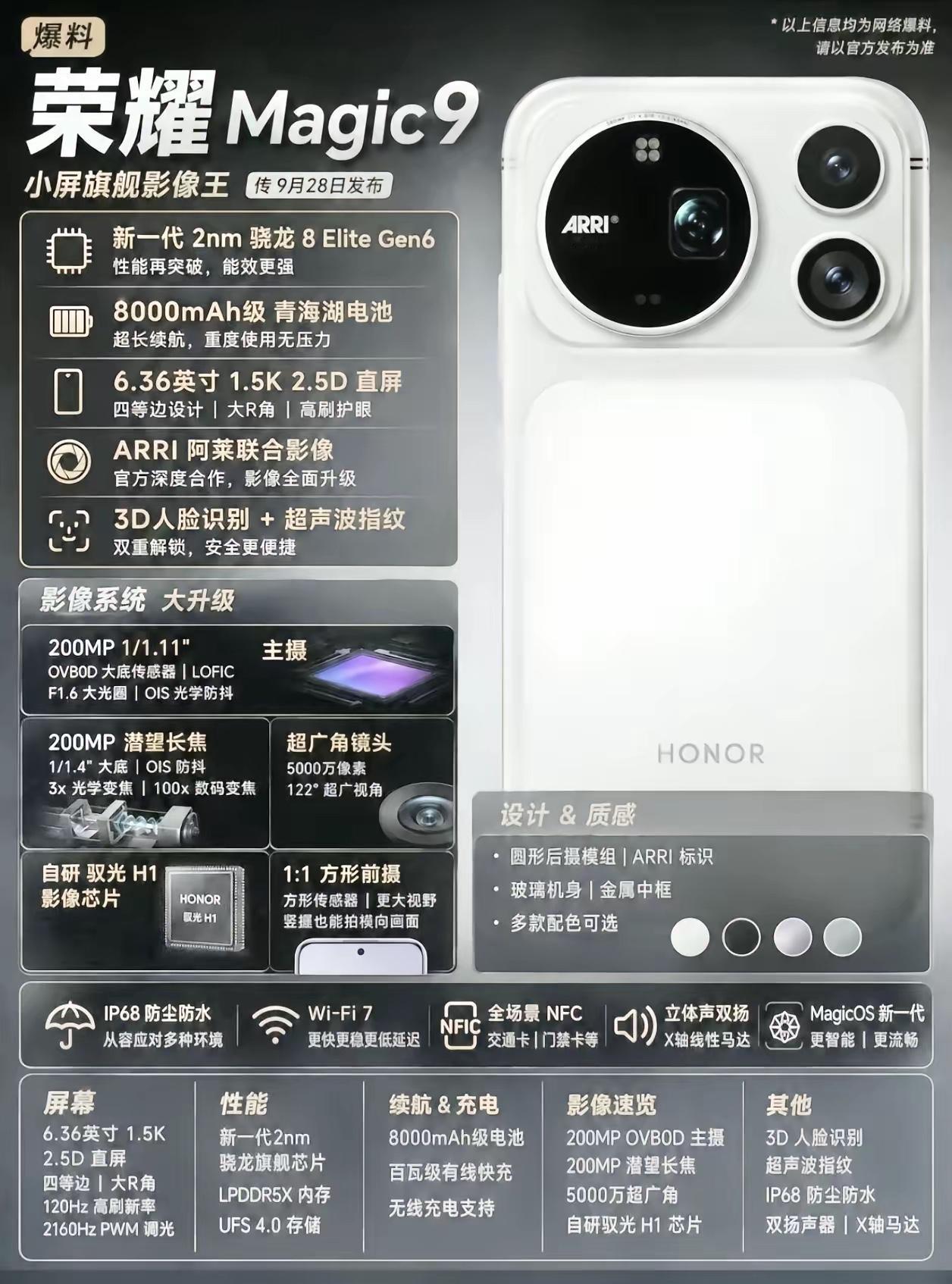 不少用户一直期待一款兼顾手感与续航的小屏手机，荣耀全新的小屏旗舰Magic9也引