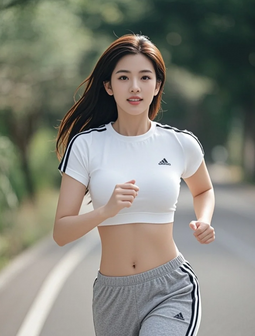 运动风美女开跑，这身姿太撩人了吧！