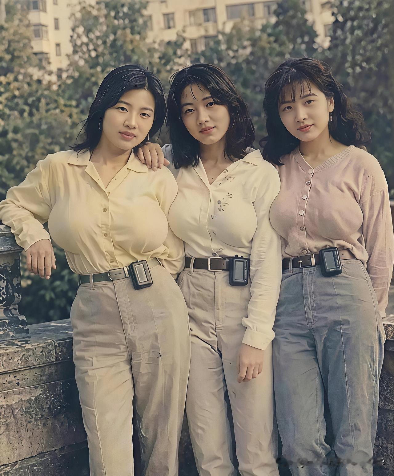90年代老照片｜腰间别着BB机，属于那个年代的风华这张流传很广的怀旧老照片