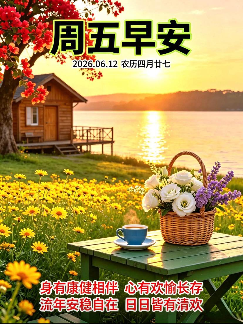 🌺2026./6.12.朝夕和顺.福运绵长🌺🌈🌱周五早安。破晓晨光点