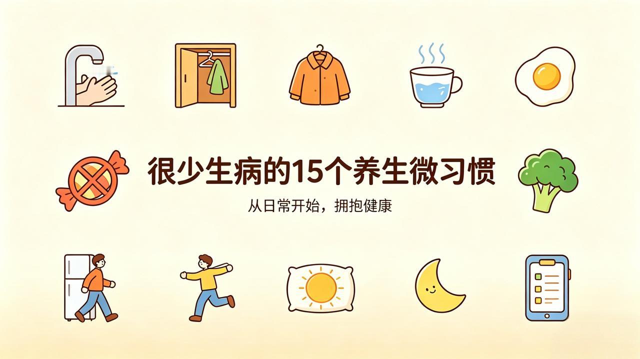 很少生病的15个养生好习惯①回家立刻洗手进门第一时间认真清洁双手，不着