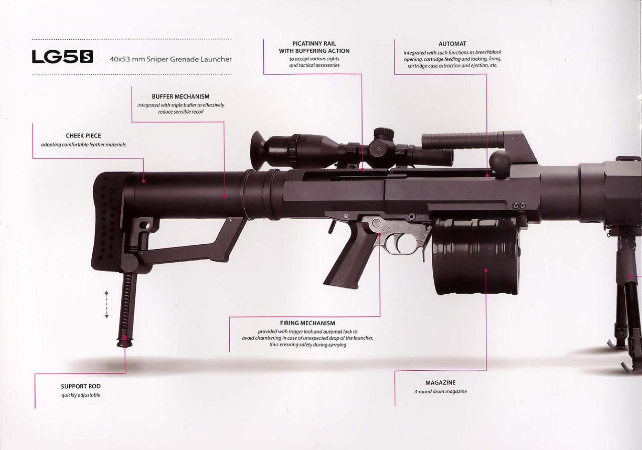 国产QLU-11/LG-540mm狙击榴弹发射器（图1~3），大家对比一下