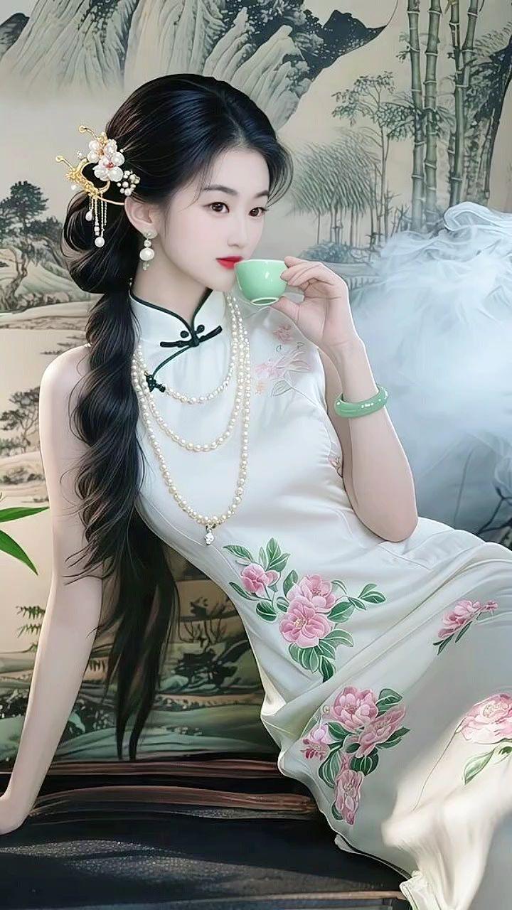 旗袍东方美旗袍美人优雅气质旗袍秀一秀女子好温柔