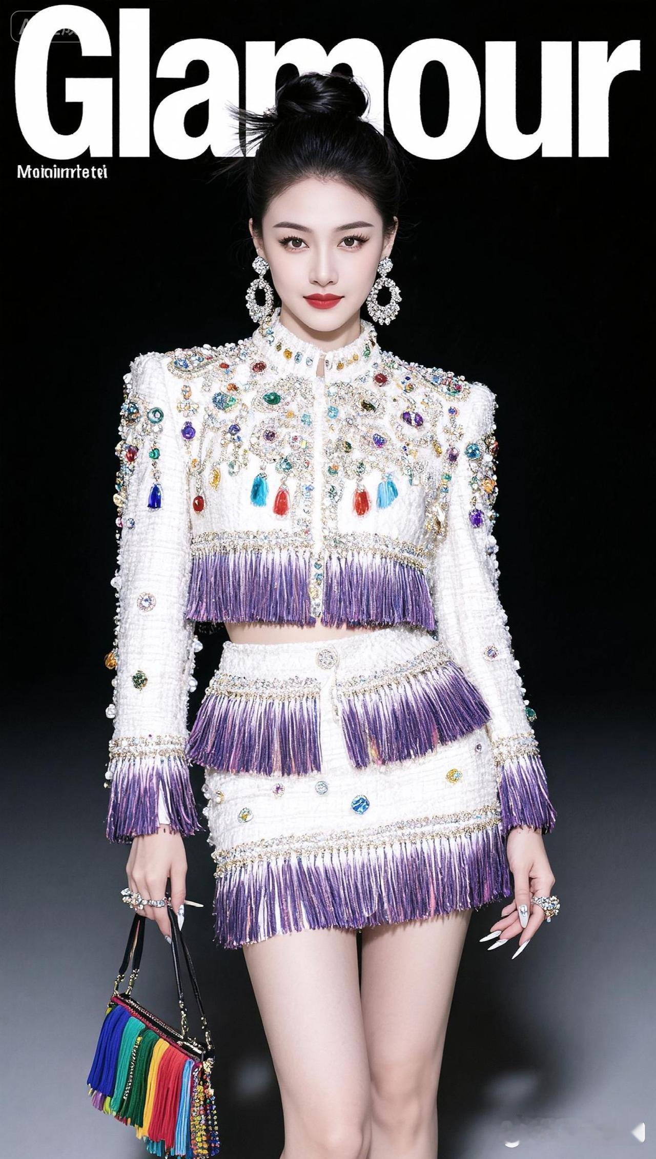 t台走秀ai时尚大片超模气场气场全开高定礼服