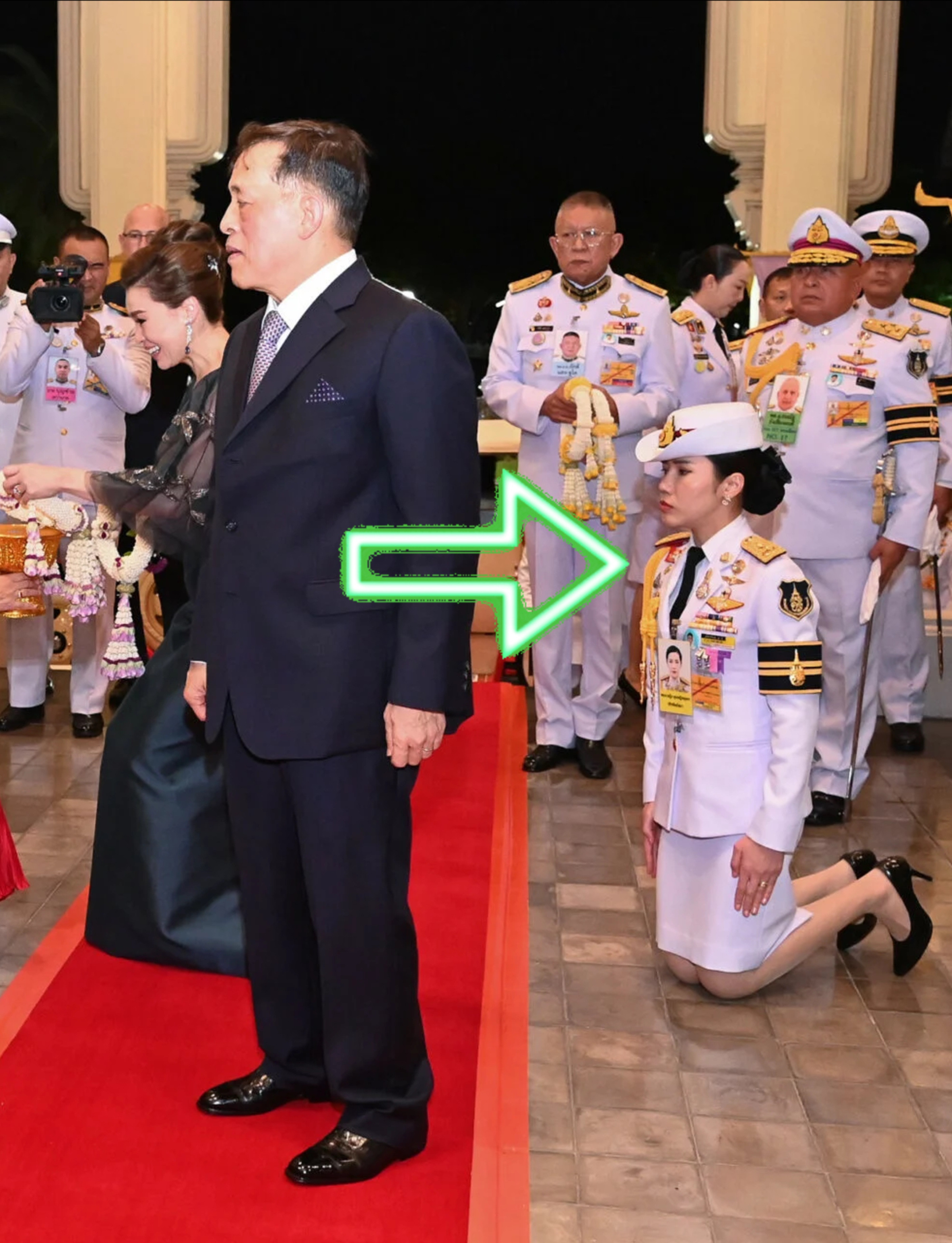 苏提达王后伴驾小妾跪地---哎呀妈呀，这泰国王室的瓜真