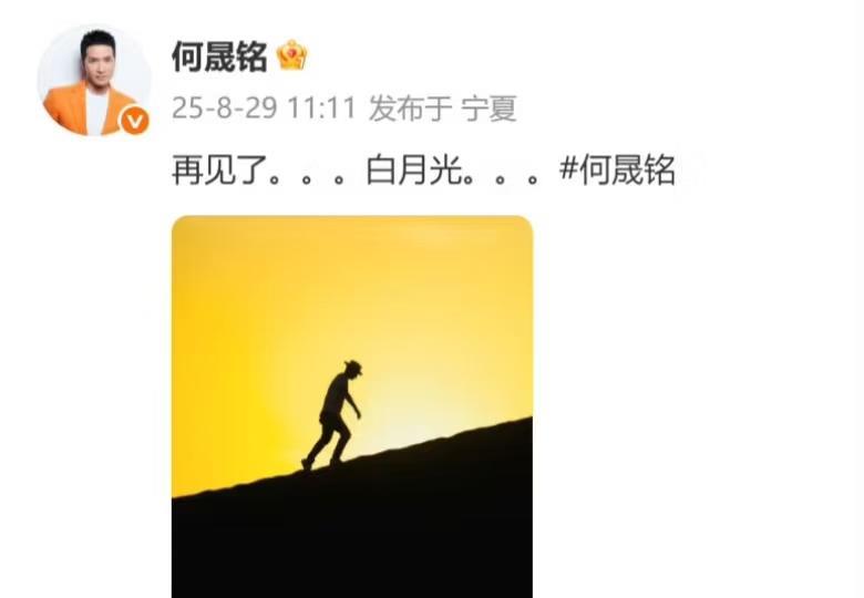 何晟铭七夕发文：再见了白月光，今天是七夕，卡点11.11，简直是杀人诛心[笑