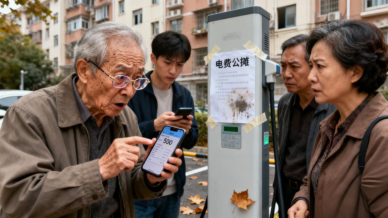 花3000装小区充电桩，每月电费竟要500？这猫腻也太坑了！花3000块给