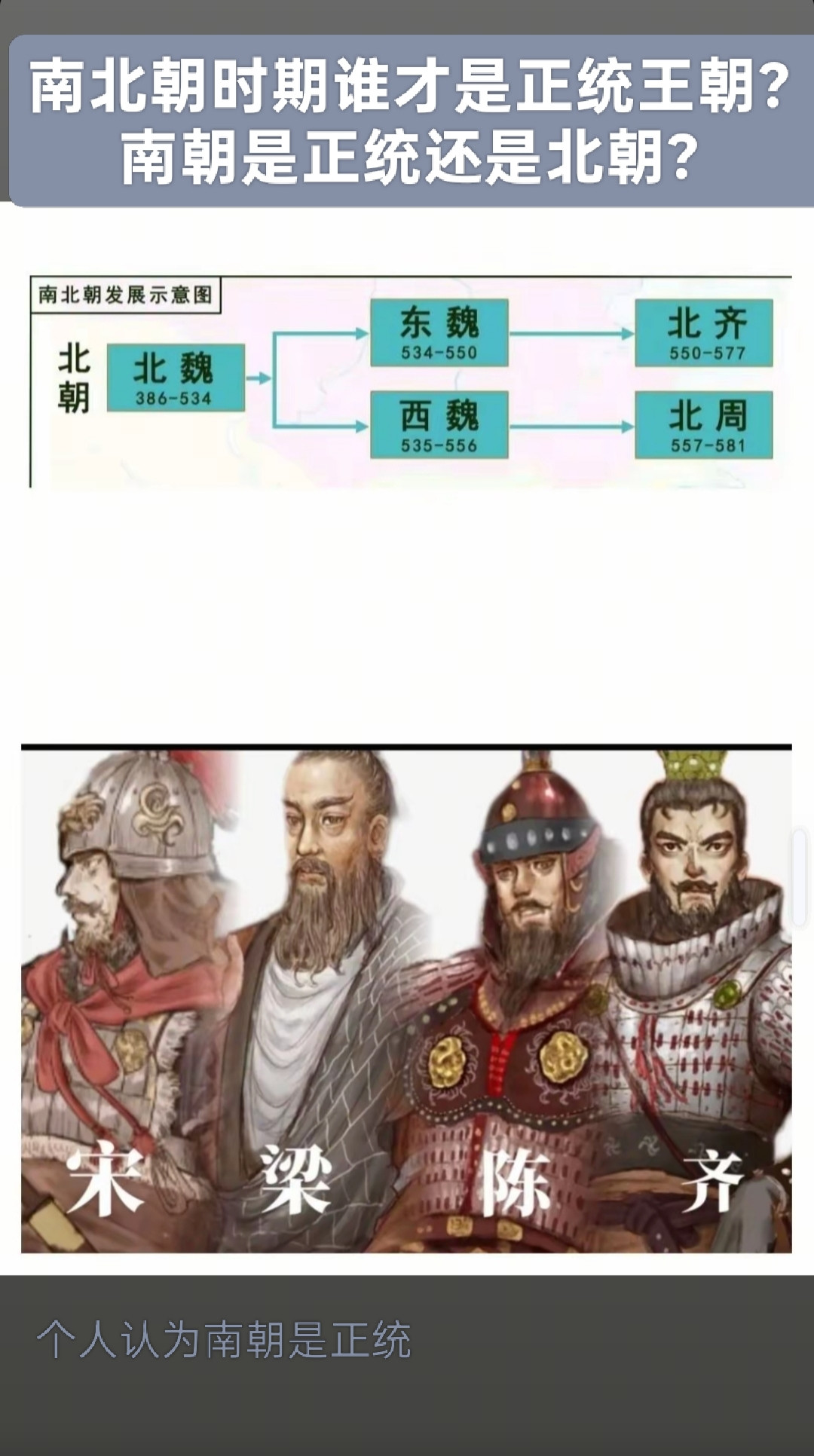 南北朝时期，谁才是正统？南朝还是北朝？